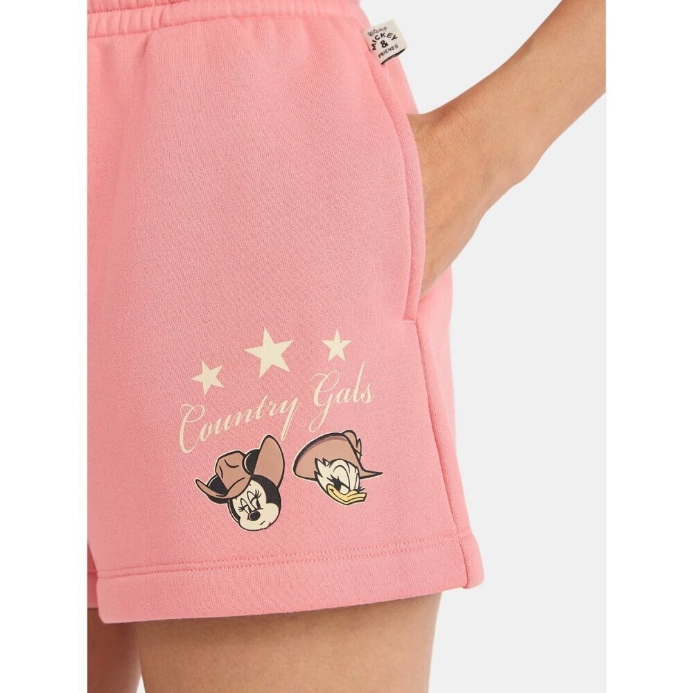 Disney Minnie & Daisy Women's Country Gals Graphic Shorts, Size M (8-10), Pink - Picture 2 of 5